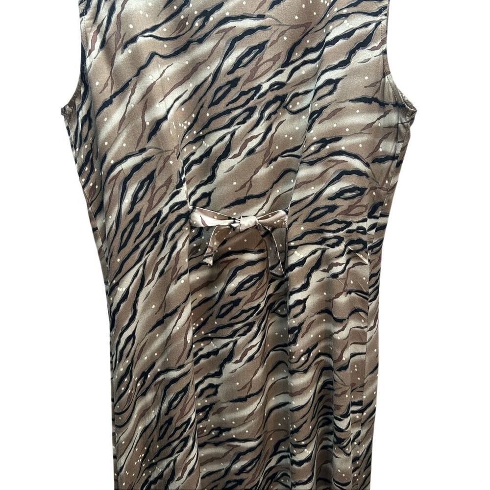 Vintage Impressions Workshop Tiger Print Sleeveless Maxi Dress XL Rayon Button F - Picture 6 of 8